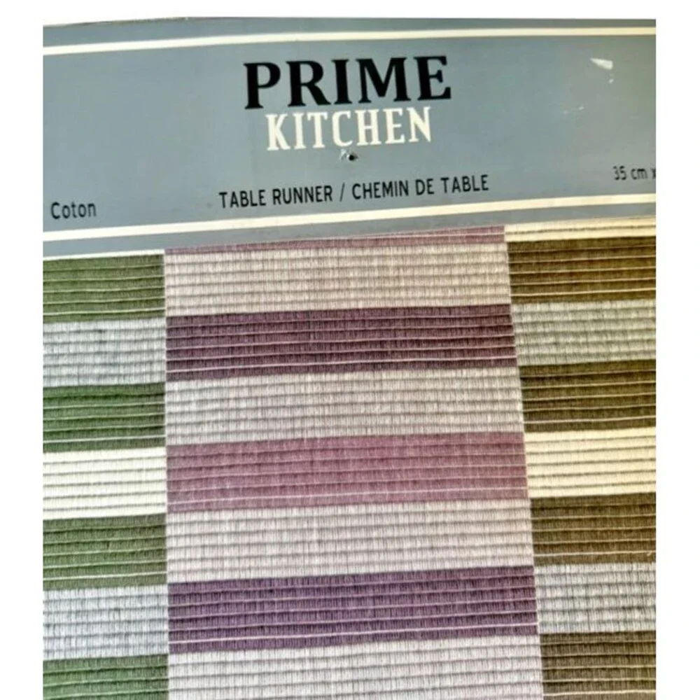 Prime Kitchen Table Runner Purple Green Gray Subway Tile Look 13x58
